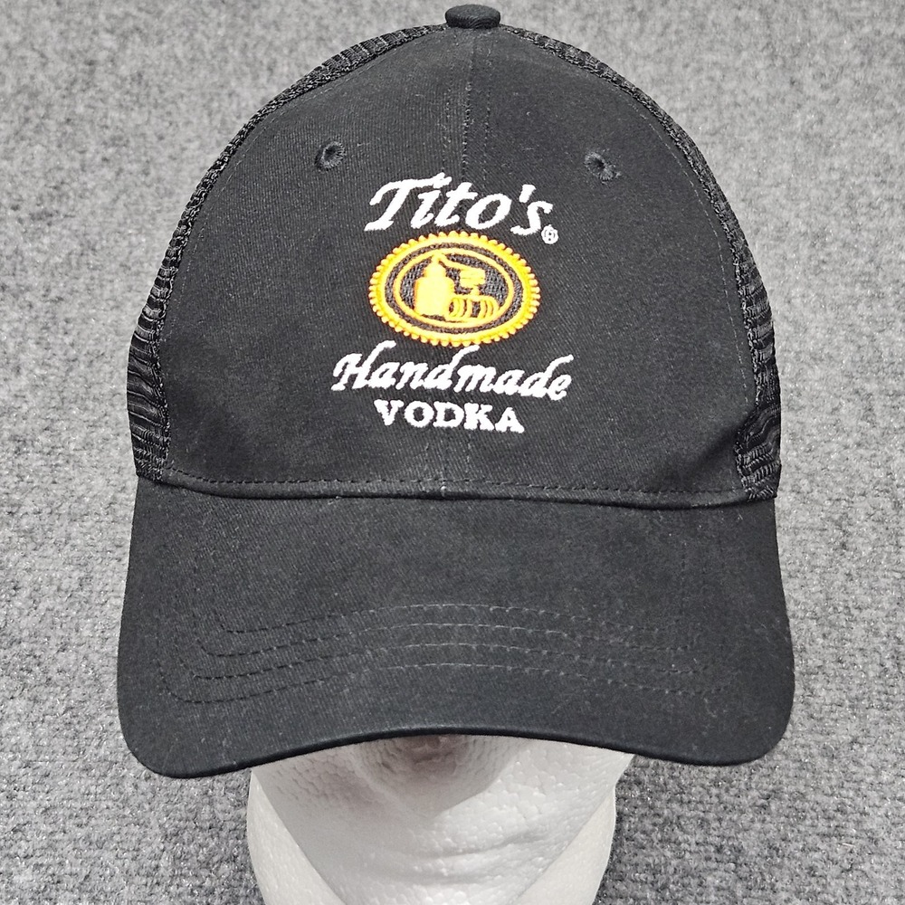 Tito's Handmade Vodka Trucker Hat Unisex OSFM Black Mesh Snapback Austin Texas